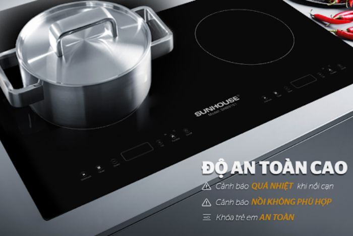 Bếp từ Sunhouse SHB9101 có độ an toàn cao