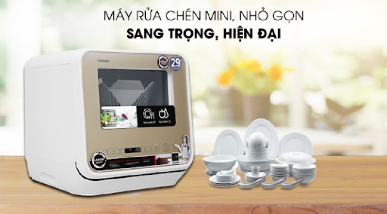 Máy rửa bát mini giá rẻ Toshiba DWS-22AVN