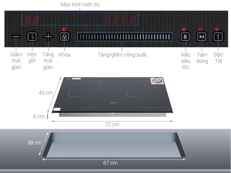 Thông số kỹ thuật bếp từ Chefs EH-DIH320